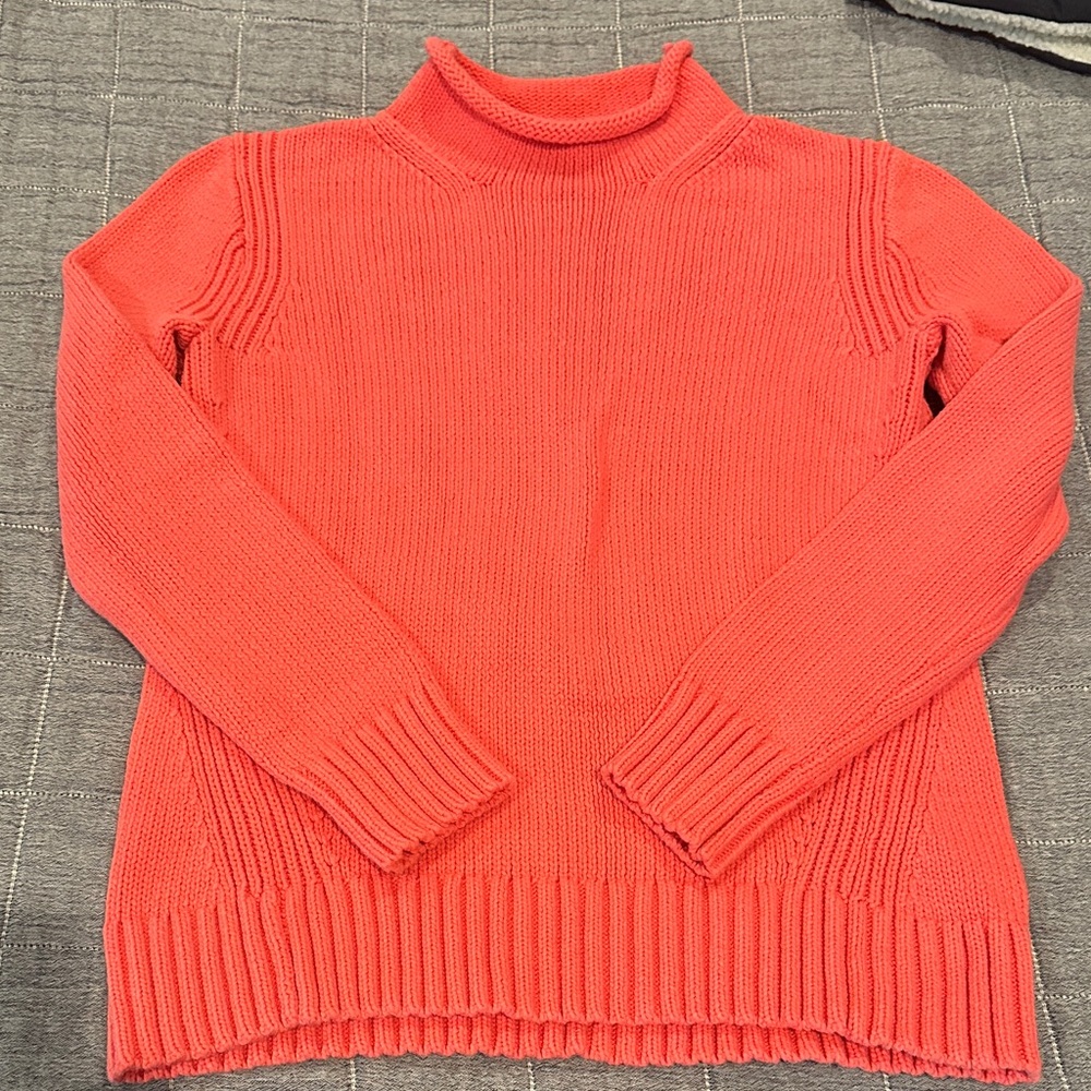 J. Crew Coral Turtleneck Sweater